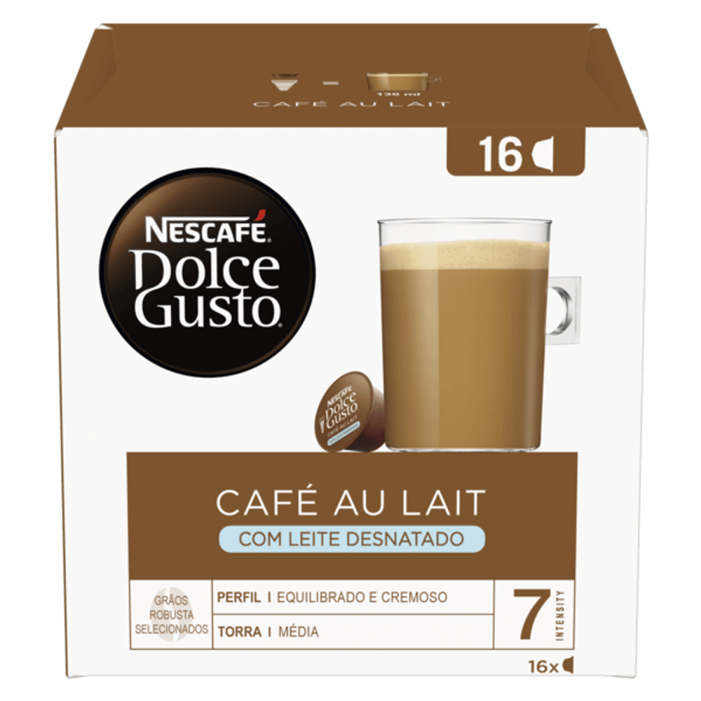 CAFÉ AU LAIT EM CÁPSULA DESNATADO NESCAFÉ DOLCE GUSTO